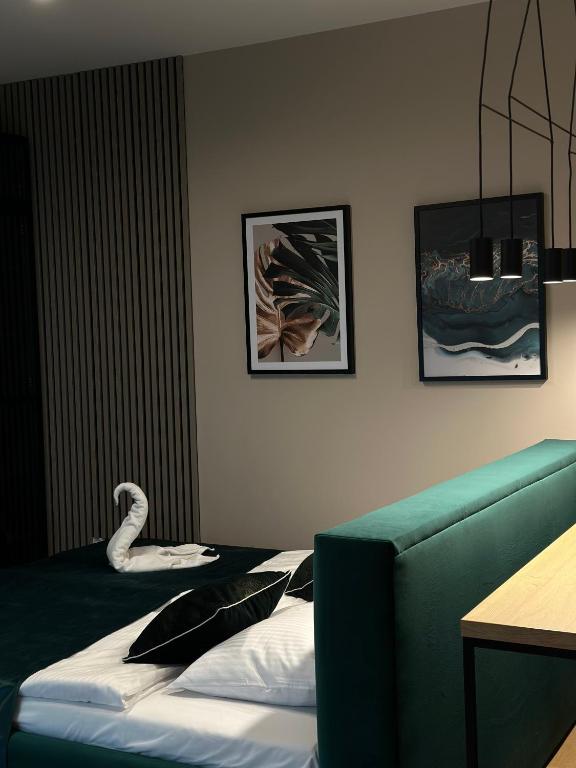 Posteľ alebo postele v izbe v ubytovaní Tauron Arena Apartment with Garage - Kraków Lema