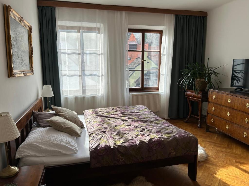 Postel nebo postele na pokoji v ubytování Apartments Dlouhá 93