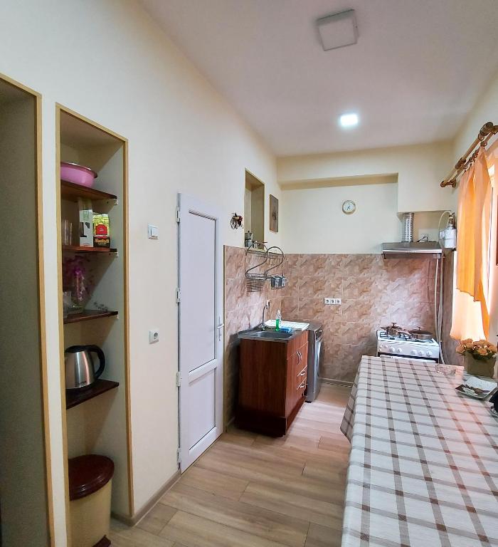 Kuchyň nebo kuchyňský kout v ubytování Green space apartment