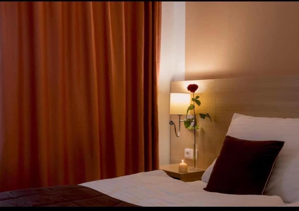 Postel nebo postele na pokoji v ubytování Hotel Karlin