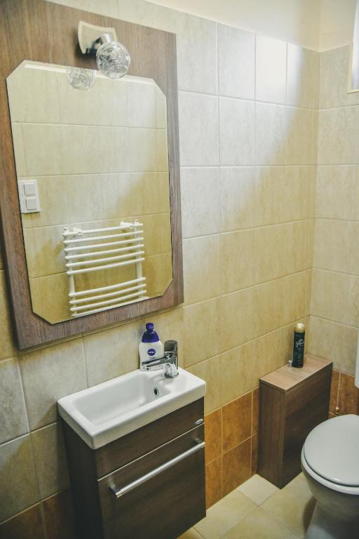 Kúpeľňa v ubytovaní Dobay Apartman Gyula