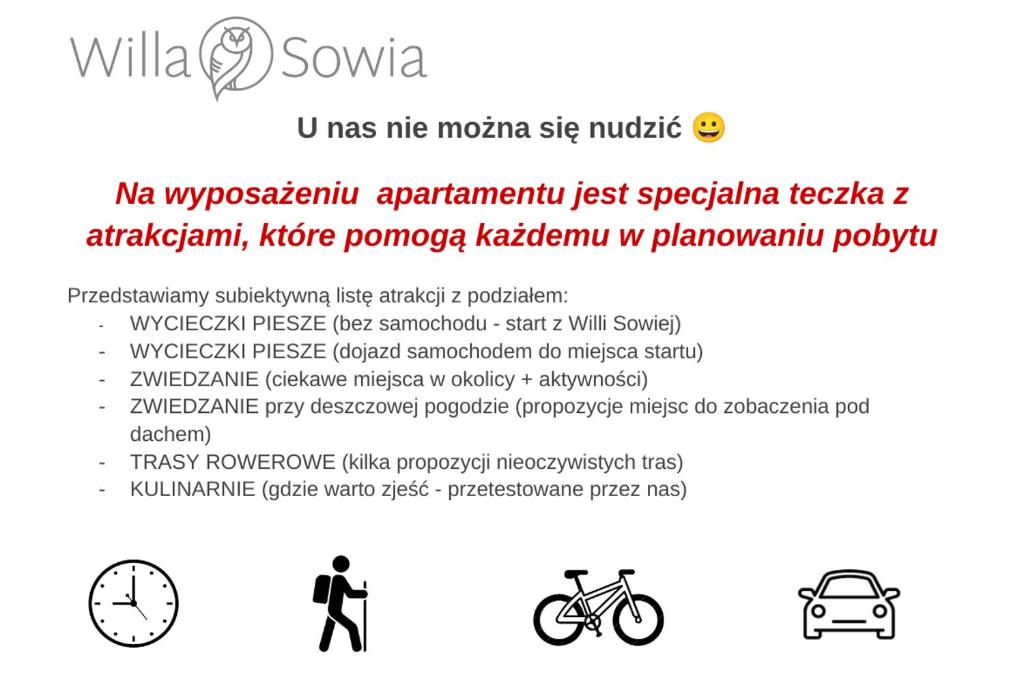 a screenshot of a website with a picture of a bike at nowe apartamenty nad Górskim Potokiem w Willi Sowiej rowerownia monitorowana in Stronie Śląskie