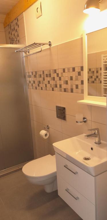 Koupelna v ubytování Ubytování Na sklepě u Procházků
