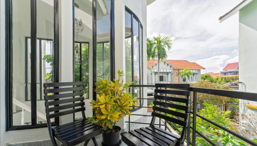 Balkón nebo terasa v ubytování Luna Verde Hotel Hoi An
