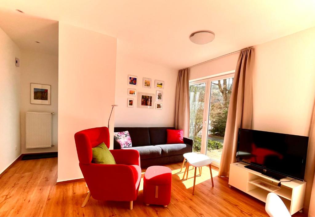 Posezení v ubytování Ferienwohnung Hahn