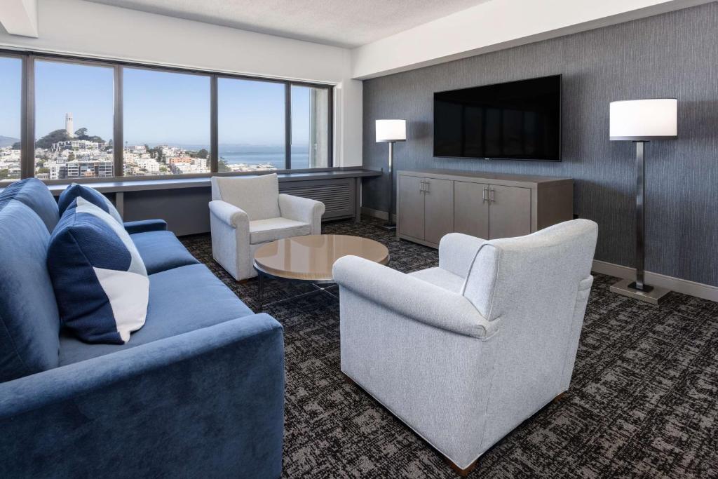 Hilton San Francisco Financial District - Junior King Suite Con Vista Sulla Baia