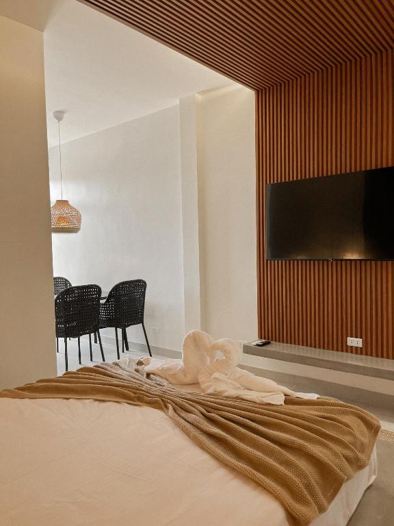 TV a/nebo společenská místnost v ubytování Go Boutique Inn