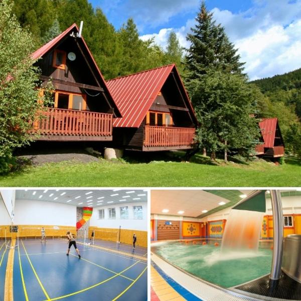Bazén v ubytování Bungalovy Sepetná - pro 4 osoby nebo v jeho okolí