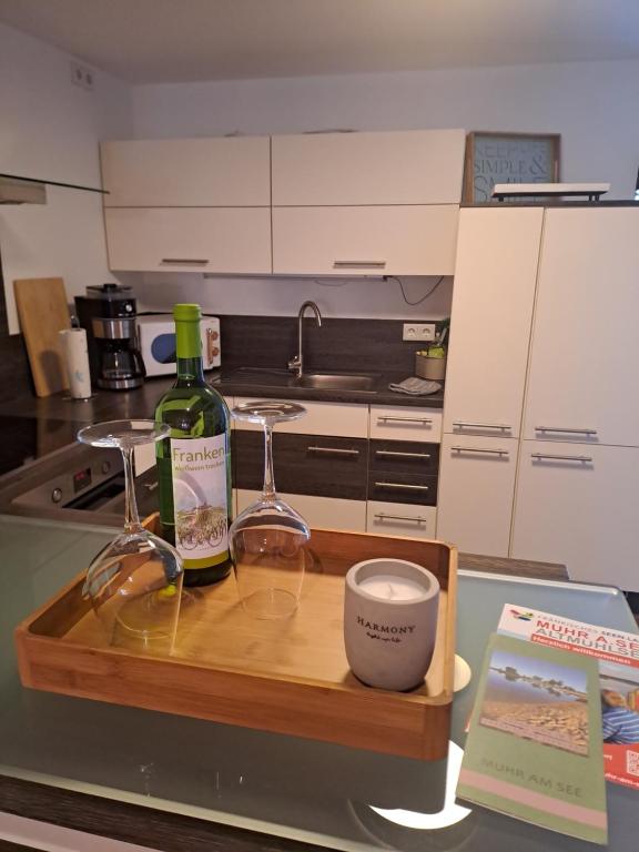 Kuchyň nebo kuchyňský kout v ubytování Haus am See