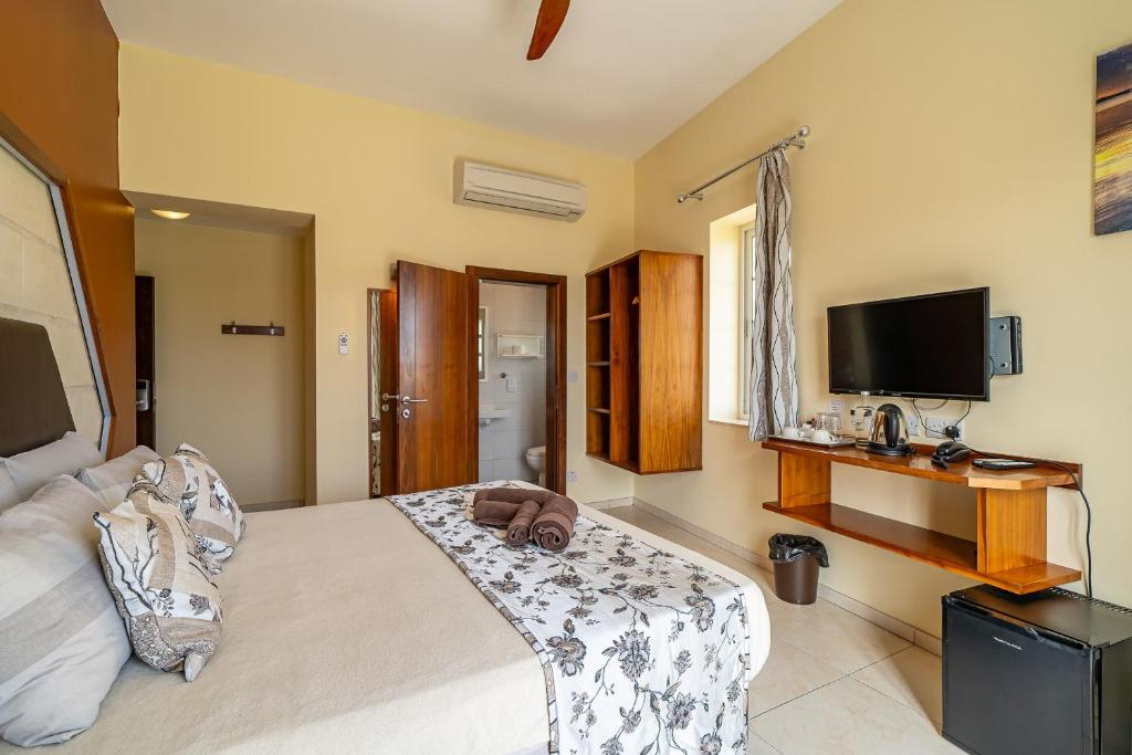 TV a/nebo společenská místnost v ubytování Il-Logga Boutique Hotel