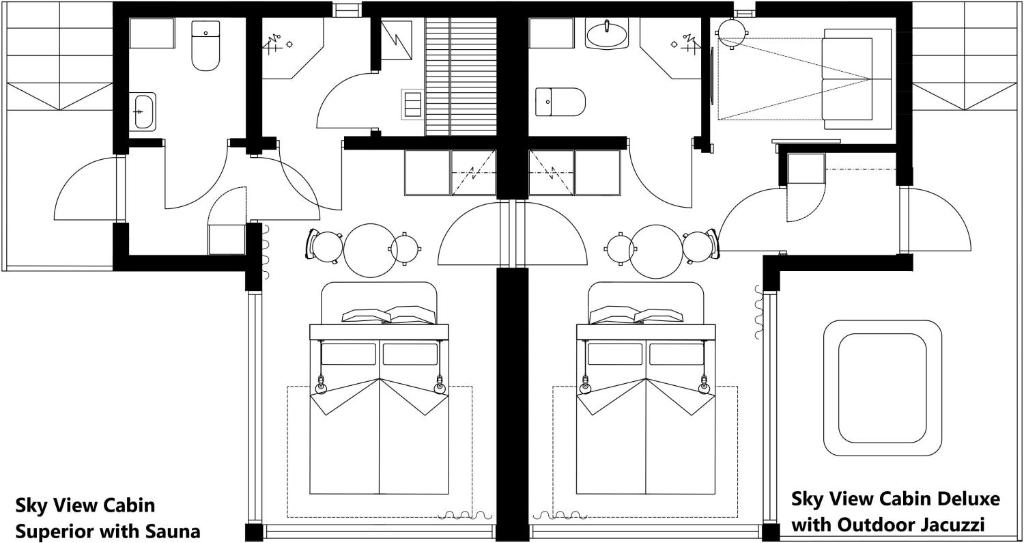 a black and white floor plan of a house at Northern Lights Ranch in Levi