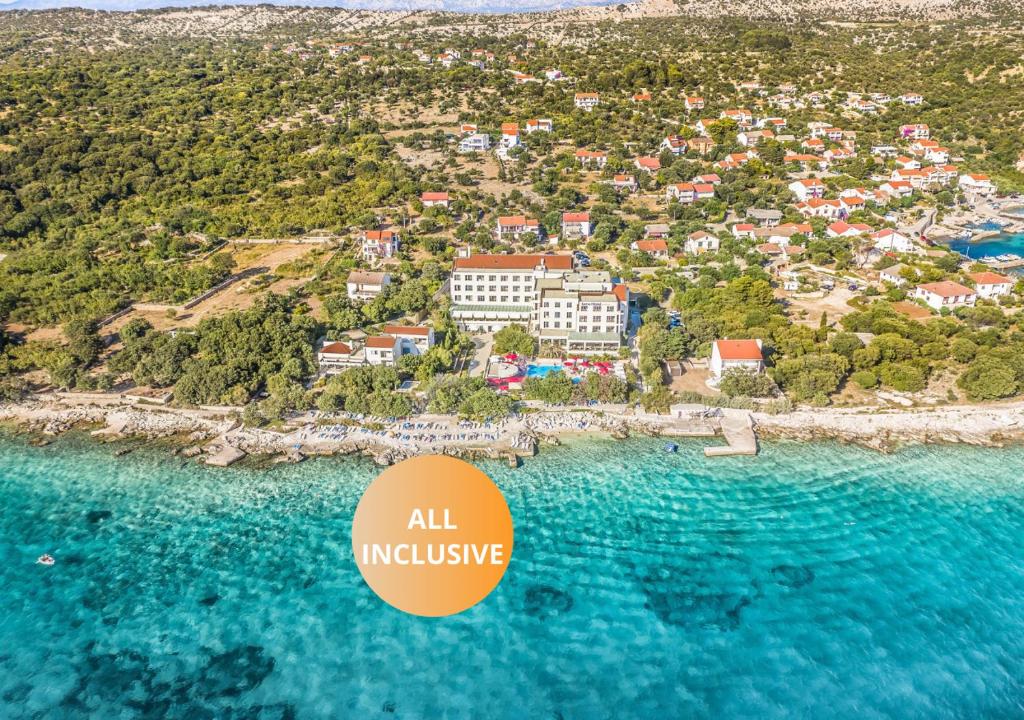 an image of an island with an all inclusive sign at Family Hotel La Luna - All inclusive in Lun