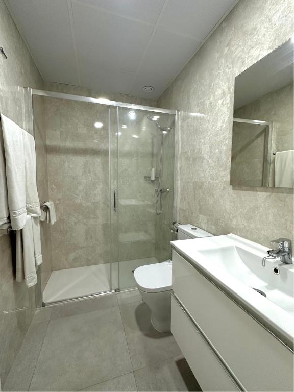 Koupelna v ubytování Apartamentos Turísticos Victoria