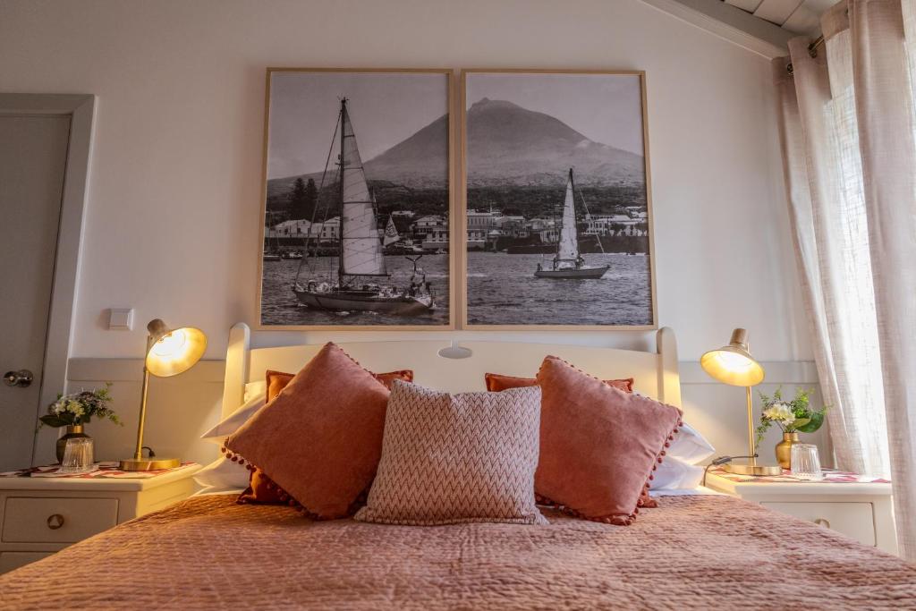 Postel nebo postele na pokoji v ubytování Casa de Basalto