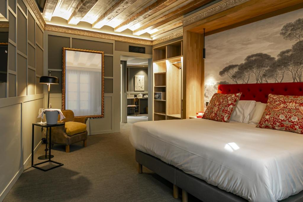 Katil atau katil-katil dalam bilik di Hotel La Pau
