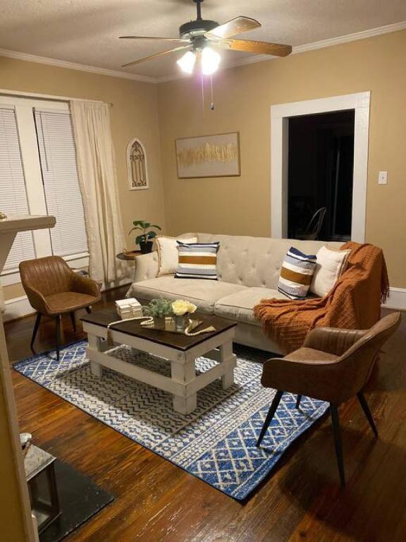 a living room with a couch and a table at Pet-Friendly 3BR Near Downtown - Deck - Backyard in Concord