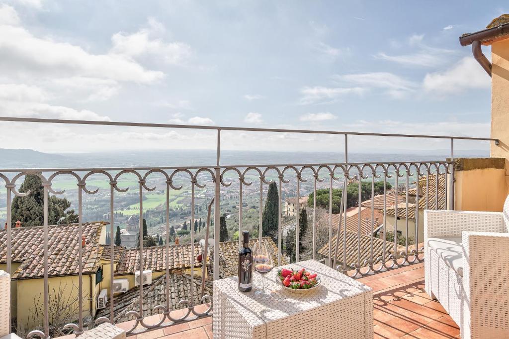 a view from the balcony of a villa at La Terrazza - Together in Tuscany in Cortona