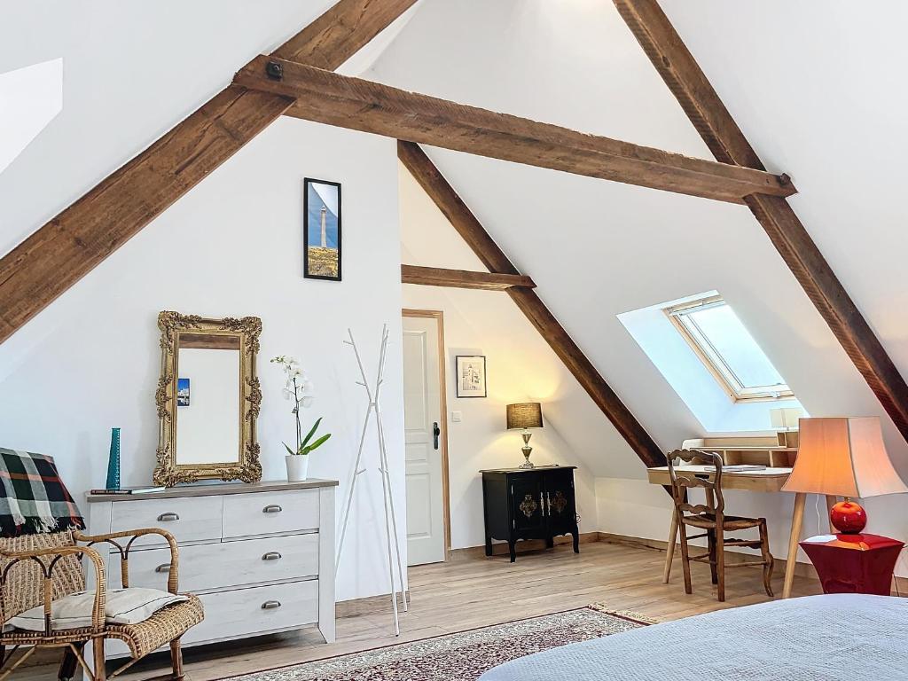 Postel nebo postele na pokoji v ubytování LA FERME DE NEHOU