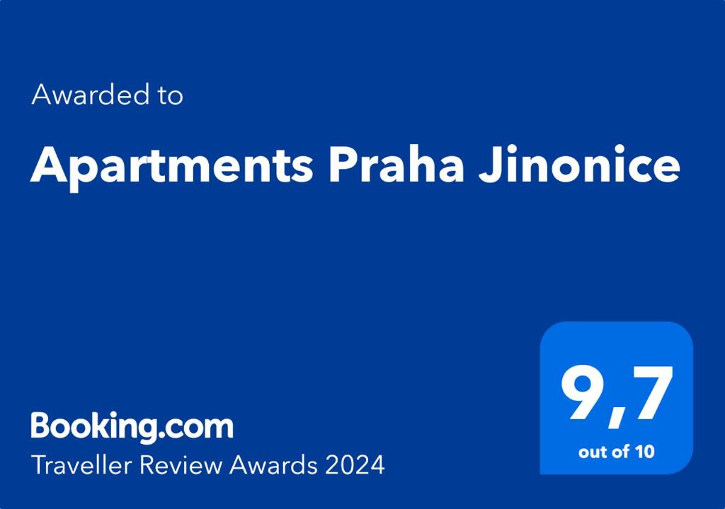 Certifikát, hodnocení, plakát nebo jiný dokument vystavený v ubytování Apartments Praha Jinonice