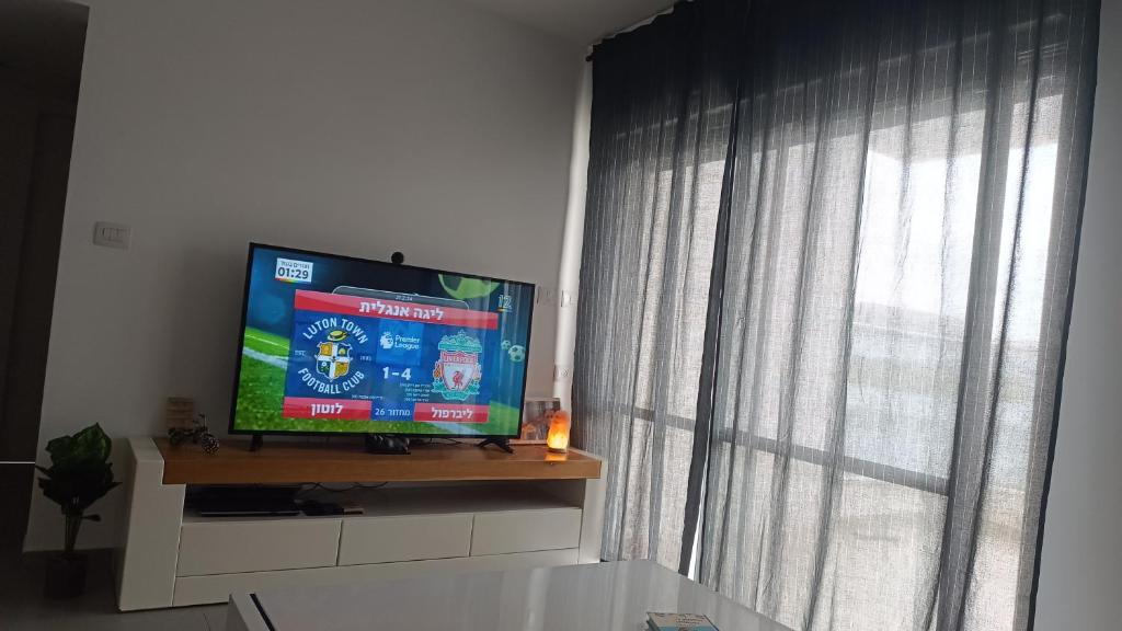 Μια τηλεόραση ή/και κέντρο ψυχαγωγίας στο Lovely room at Benny's apartment