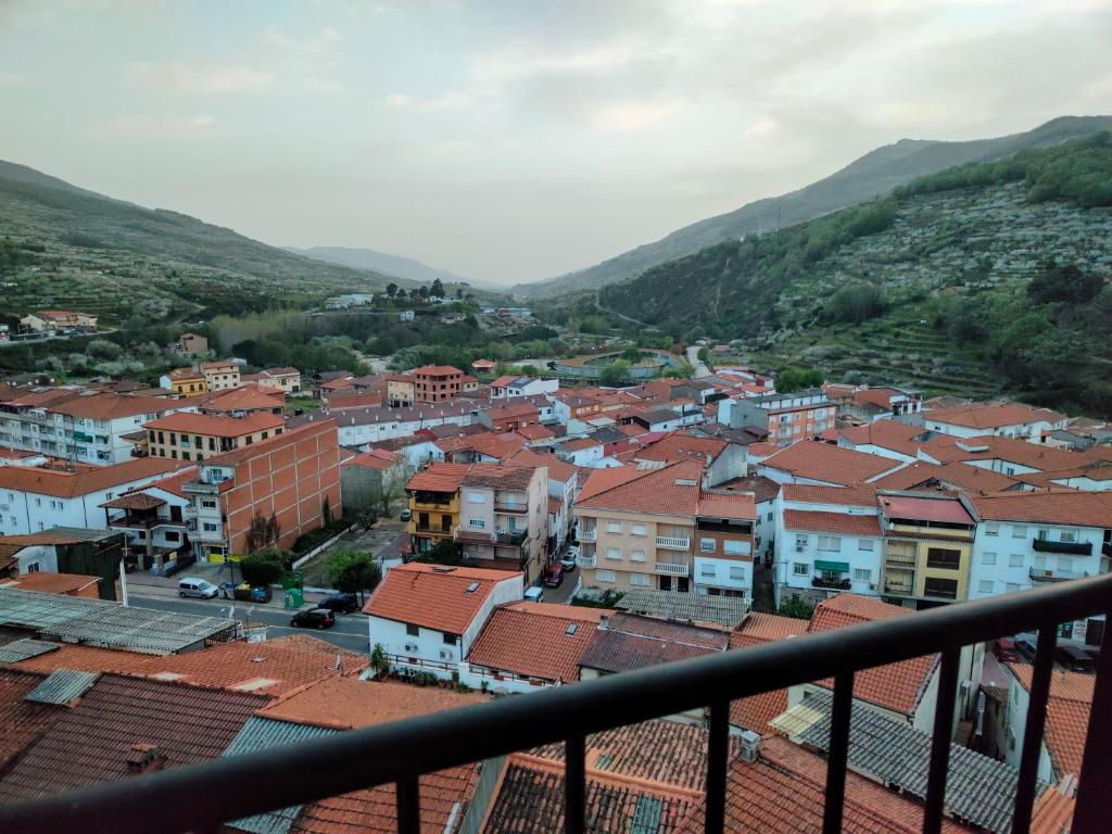 a view of a town with red roofs at Tiempo de Cerezas in Cabezuela del Valle