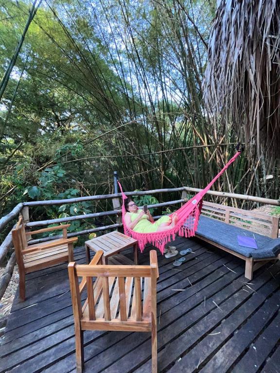 Balkón nebo terasa v ubytování Las Cabañas del Rio