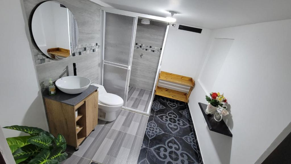 Koupelna v ubytování Mayka cabañas con JACUZZI
