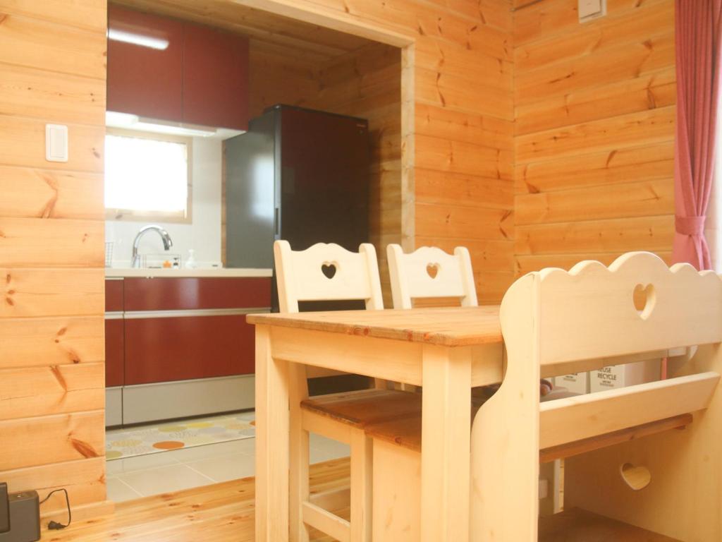Kuchyň nebo kuchyňský kout v ubytování 島ログ