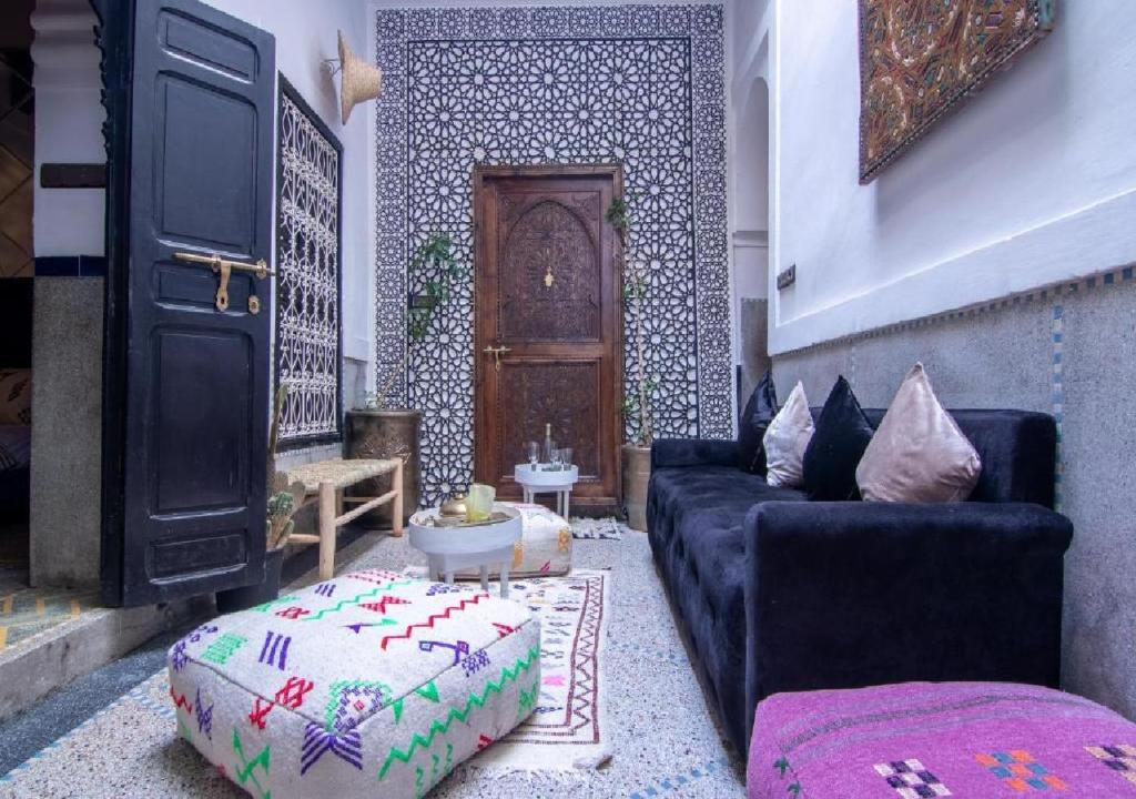 Posezení v ubytování Riad Mamma MARRAKESH