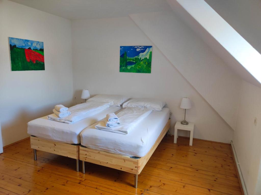Postel nebo postele na pokoji v ubytování Haus Semmi
