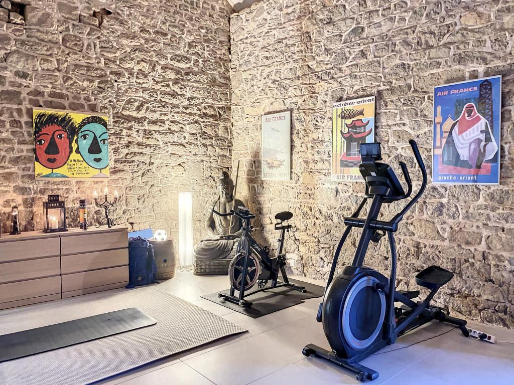 Fitness centrum a/nebo fitness zařízení v ubytování LA FERME DE NEHOU