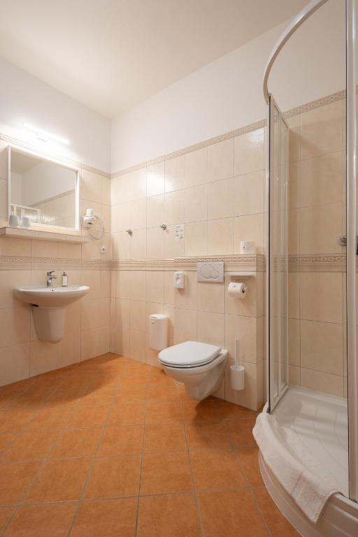 Een badkamer bij Hotel Tanzberg Mikulov