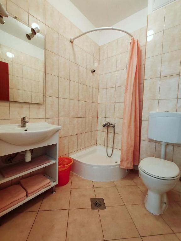Koupelna v ubytování Apartmani i sobe Šagarjelo