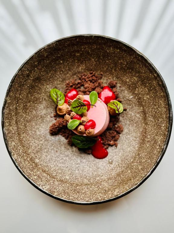a plate of food with some food on it at Clarion Congress Hotel Bratislava in Bratislava