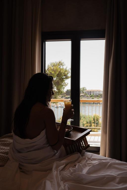 Łóżko lub łóżka w pokoju w obiekcie Medusa Luxury Suites
