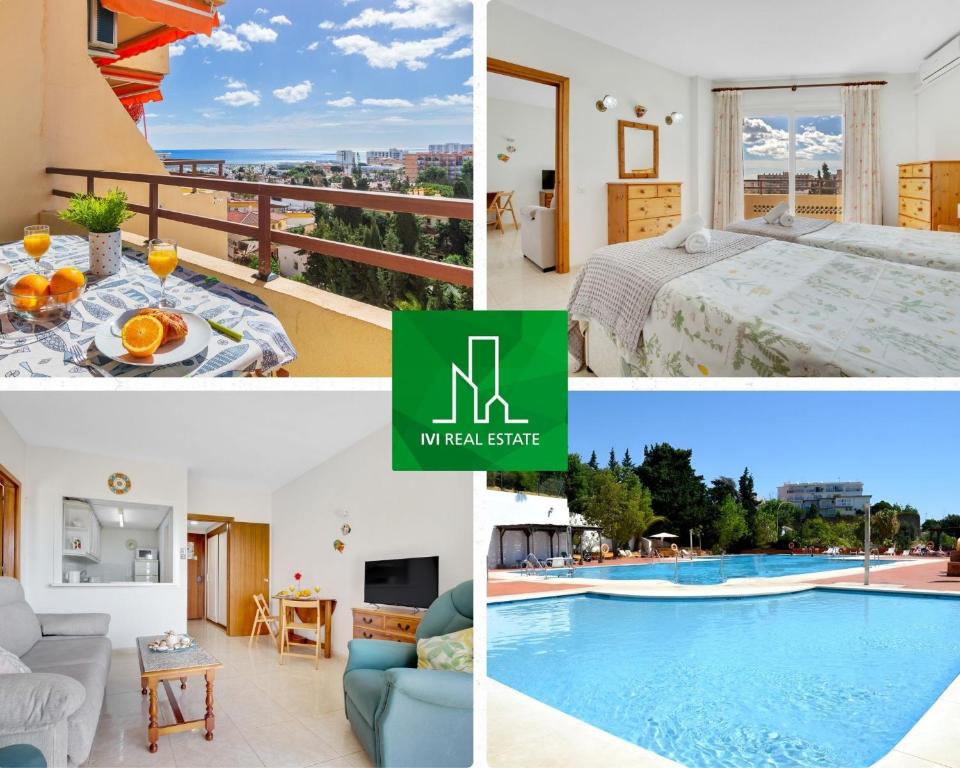 un collage de photos d'un hôtel avec une piscine dans l'établissement Duquesa 506 by IVI Real Estate, à Torremolinos