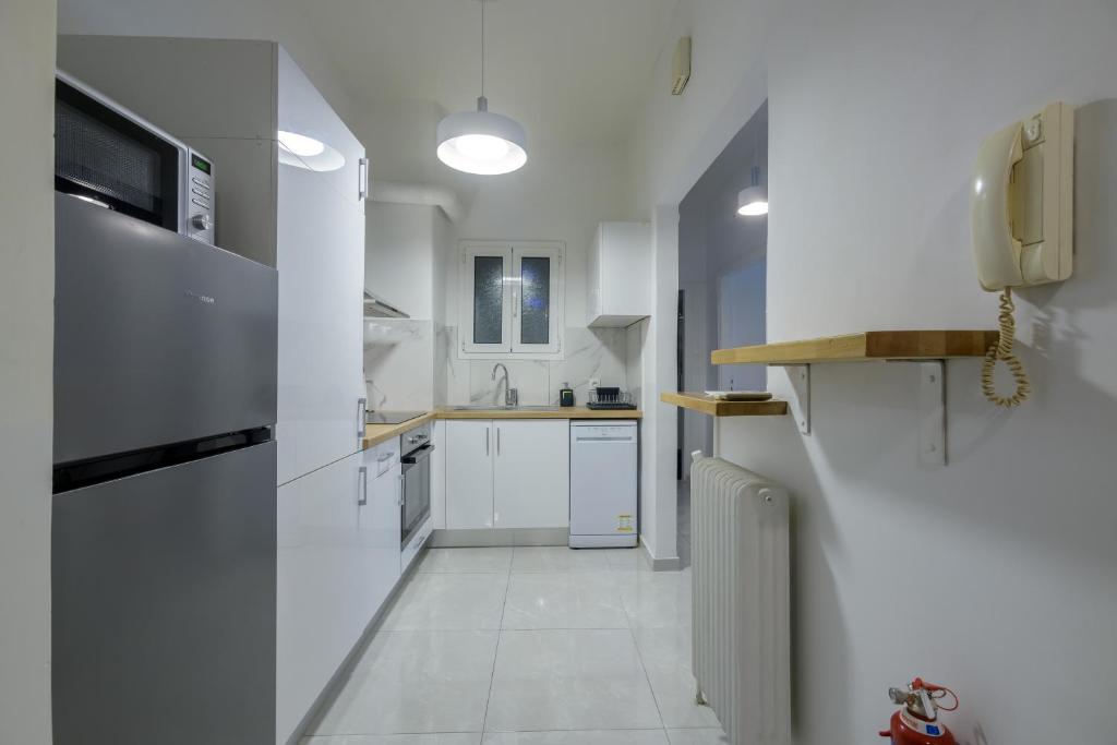 Fully Renovated Flat in Prime Athens Location的厨房或小厨房