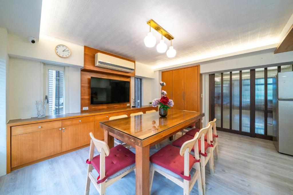 Kuchyň nebo kuchyňský kout v ubytování Luodong Park Villa B&B