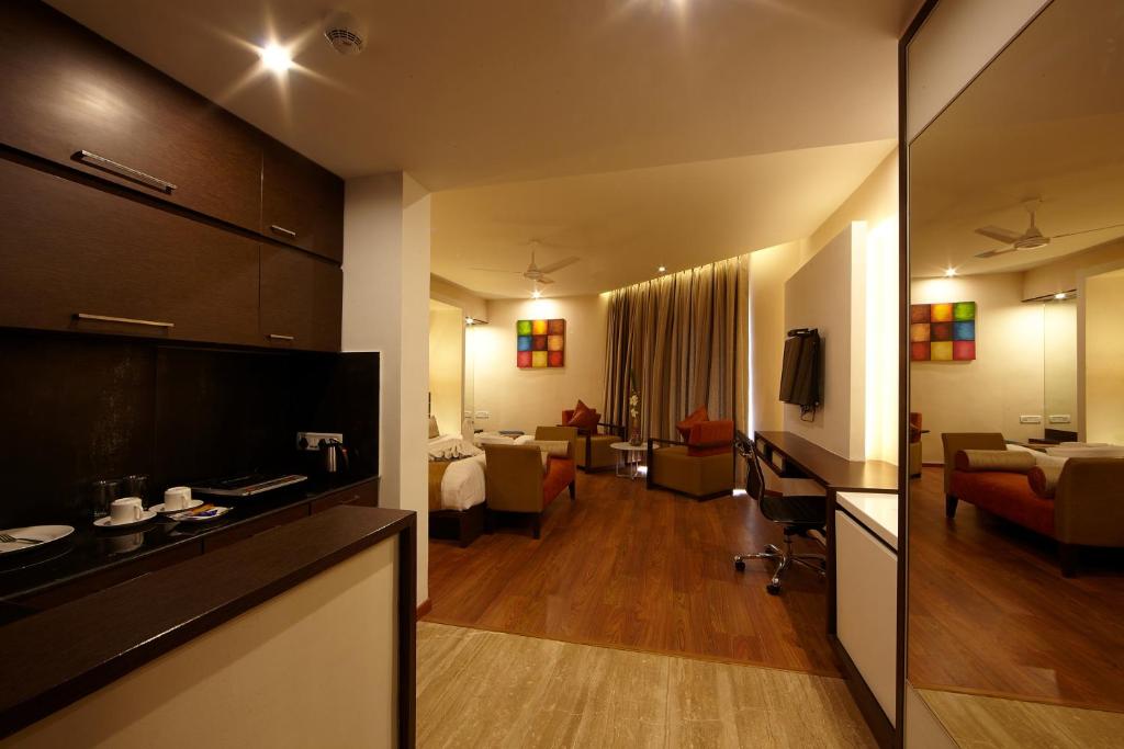 Posezení v ubytování Golden Fruits Business Suites