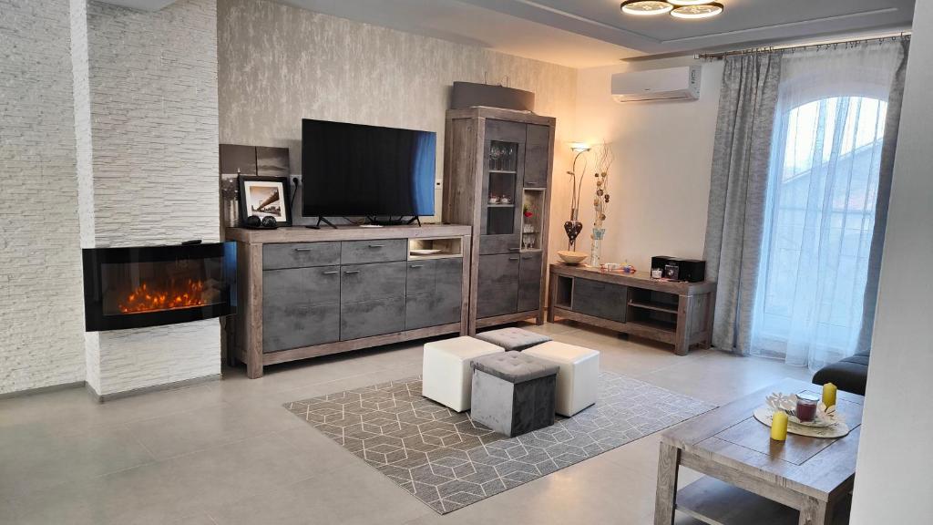 TV a/nebo společenská místnost v ubytování Apartmány - Vinařství Igor Herzán
