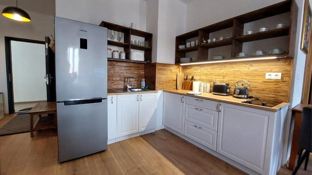 Kuchyň nebo kuchyňský kout v ubytování Apartmán Thermalpark Dunajská Streda