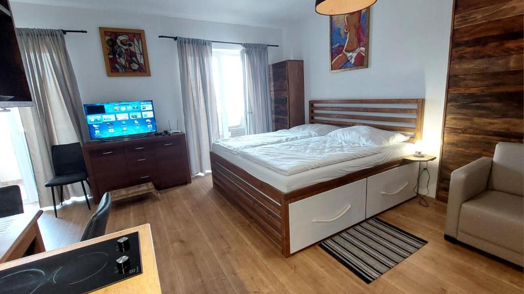 Postel nebo postele na pokoji v ubytování Apartmán Thermalpark Dunajská Streda
