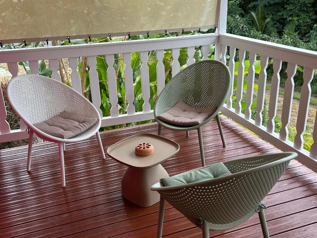 Balkón nebo terasa v ubytování L'escale Tropicale