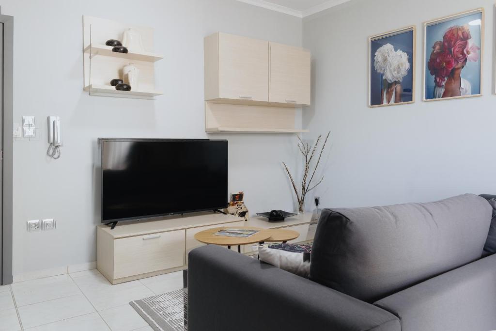 TV a/nebo společenská místnost v ubytování Faros Flat