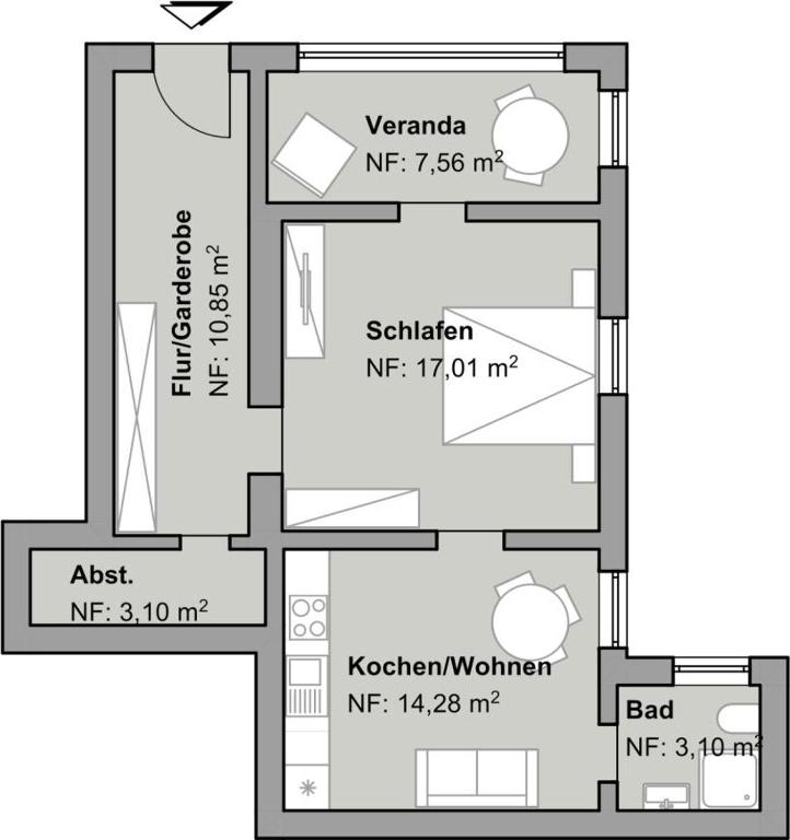 Půdorys ubytování Haus Mira