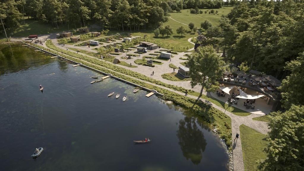 Letecký snímek ubytování Falkensteiner Premium Camping Lake Blagus