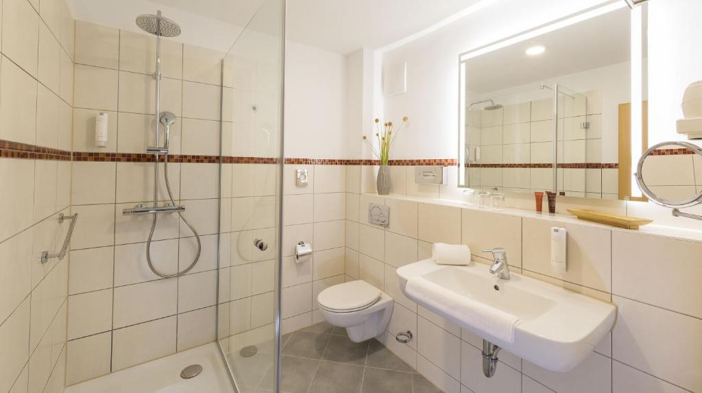 Koupelna v ubytování Hotel Löwengarten