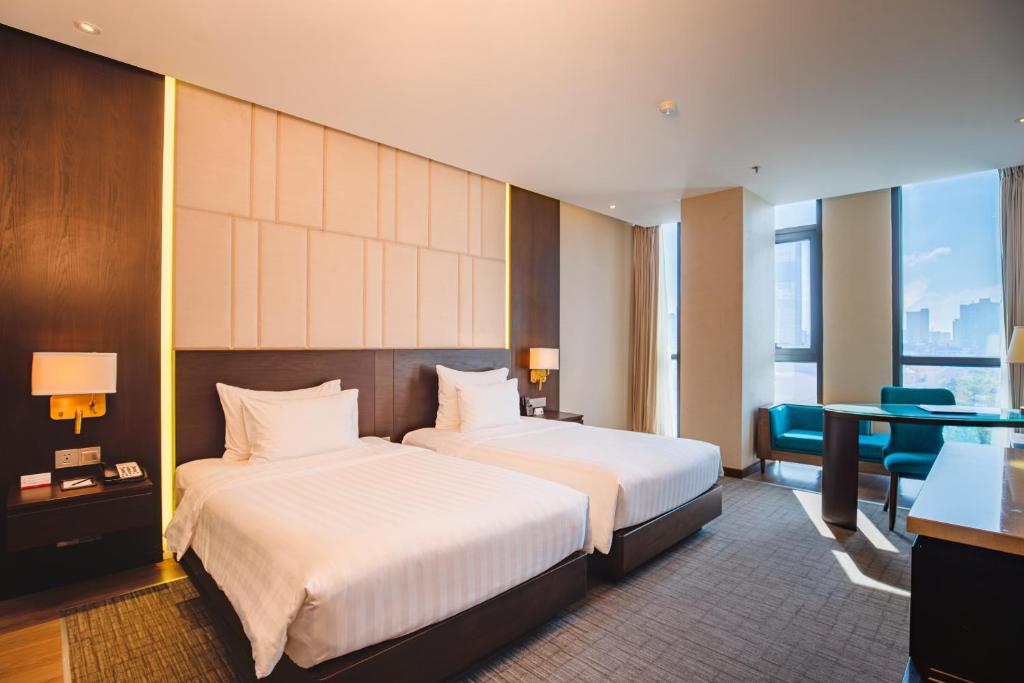 Phòng Deluxe 2 Giường đơn Nhìn ra Thành phố