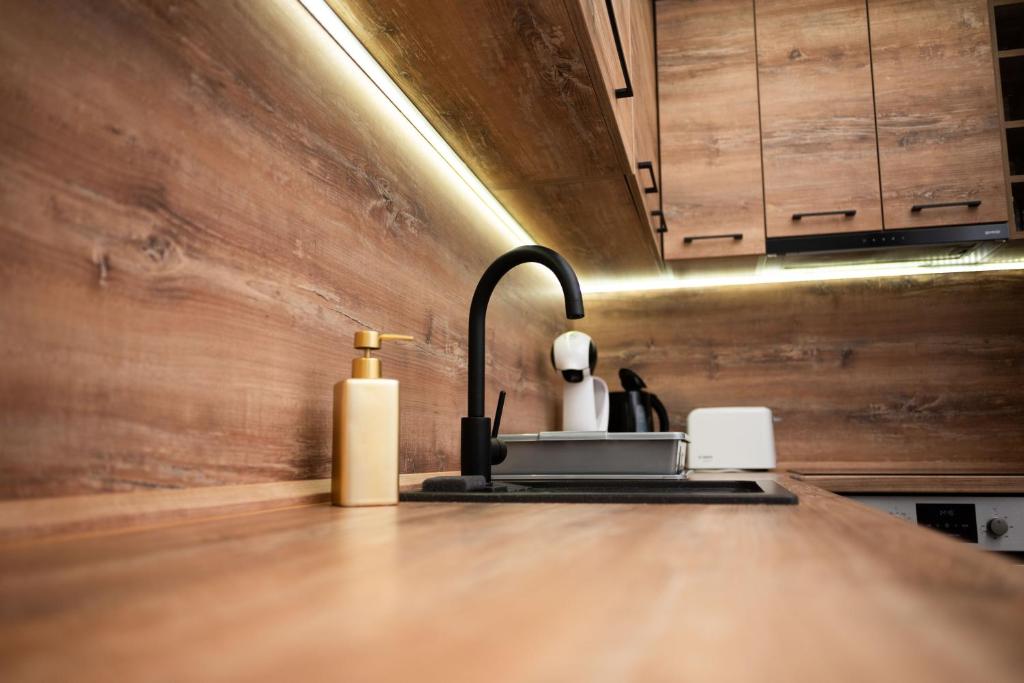 Kuchyň nebo kuchyňský kout v ubytování Apartment Primula