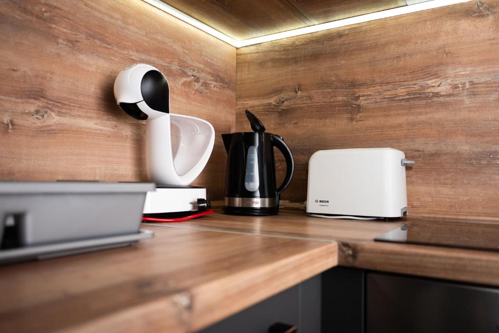 Kuchyň nebo kuchyňský kout v ubytování Apartment Primula